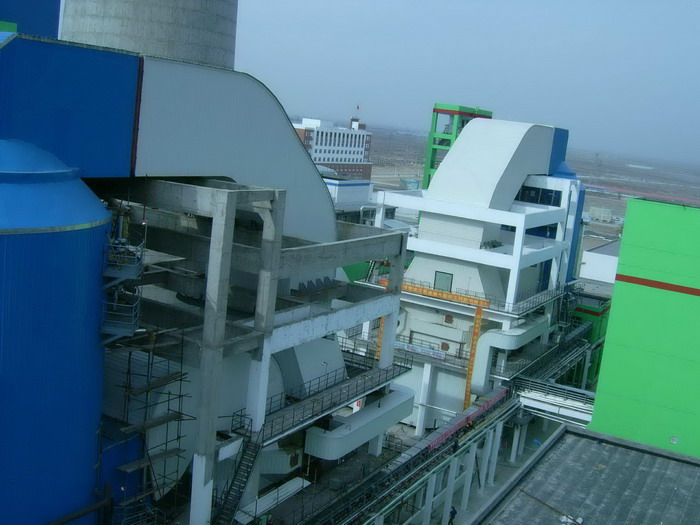 烏拉山電廠三期2×300MW機組煙氣脫硫建築安裝建设